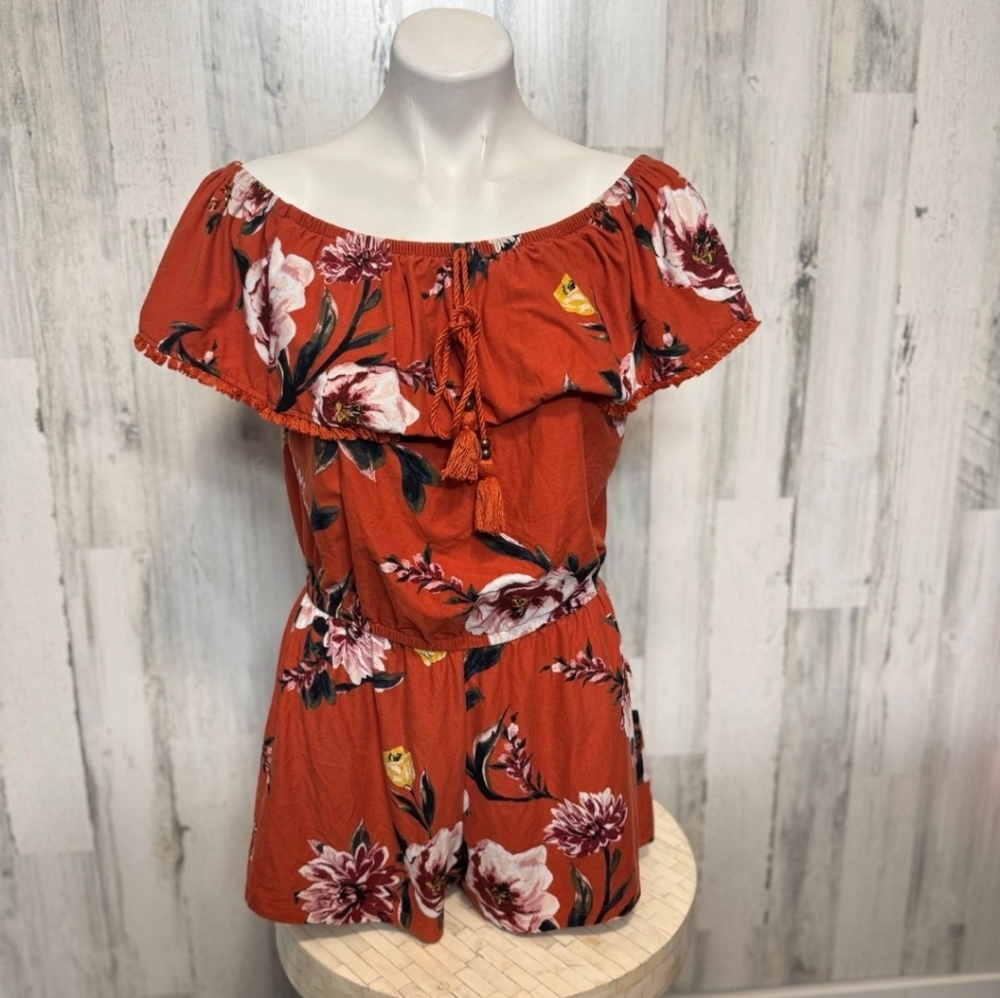 Floral Off-Shoulder Romper XL